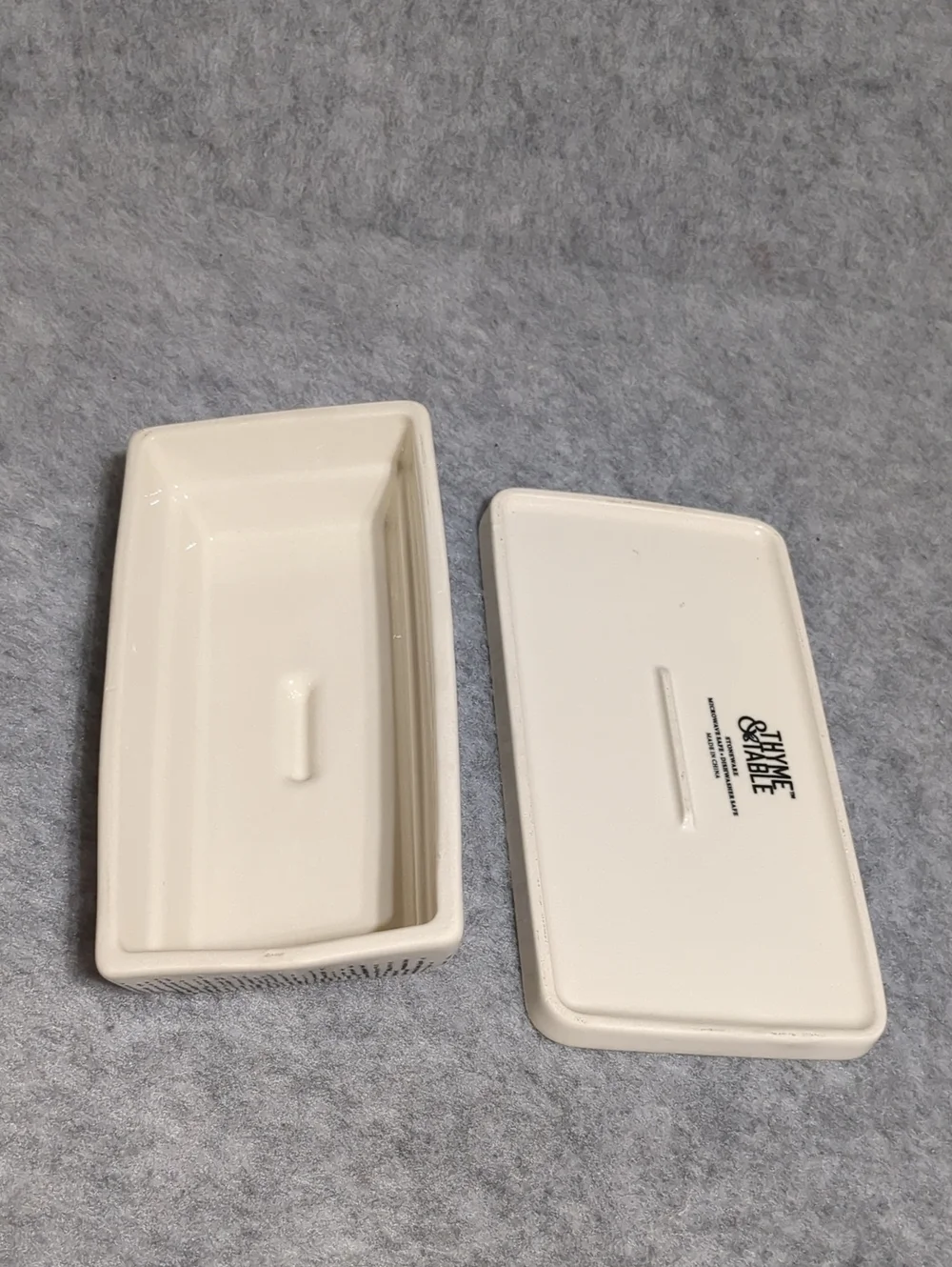Thyme & Table Ceramic Butter Dish Black Contemporary Stoneware Covered Lid